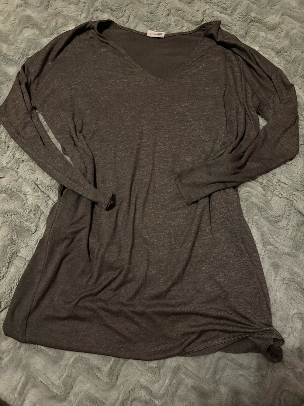 Wilfred Long Sleeve V-Neck Tunic Top - dark green
